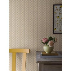 Kép 7/9 - Boras Apró virágos csíkos sárga vlies tapéta Lilla Lyckan Yellow 53 cm X 10 m