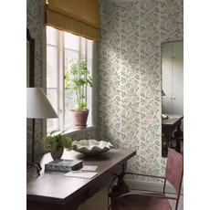 Kép 2/4 - Boras Romantikus rózsás zöld-sárga vlies tapéta Elsa Yellow 53 cm X 10 m