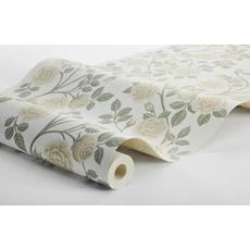 Kép 4/4 - Boras Romantikus rózsás zöld-sárga vlies tapéta Elsa Yellow 53 cm X 10 m