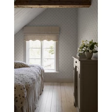 Kép 5/9 - Boras Romantikus apró virág mintás kék-fehér vlies tapéta Anemone Blue 53 cm X 10 m