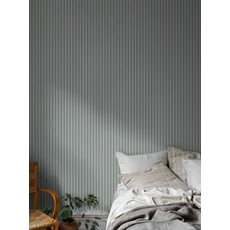 Kép 2/7 - Boras Klasszikus csíkos kék vlies tapéta Pärlrand Blue 53 cm X 10 m