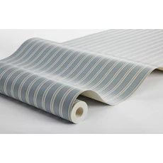 Kép 7/7 - Boras Klasszikus csíkos kék vlies tapéta Pärlrand Blue 53 cm X 10 m