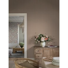 Kép 2/3 - Boras Klasszikus csíkos piros vlies tapéta Pärlrand Red 53 cm X 10 m