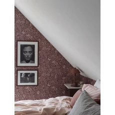 Kép 5/8 - Boras Romantikus levél mintás bordó vlies tapéta Nocturne Red 53 cm X 10 m