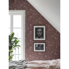 Kép 6/8 - Boras Romantikus levél mintás bordó vlies tapéta Nocturne Red 53 cm X 10 m