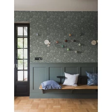 Kép 3/7 - Boras Romantikus levél mintás sötétzöld vlies tapéta Nocturne Green 53 cm X 10 m