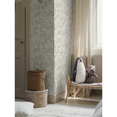 Kép 2/4 - Boras Erdei állatos fehér vlies gyerek tapéta Forest Friends White 53 cm X 10 m