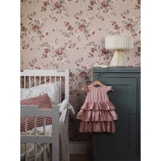 Kép 7/7 - Boras Vintage rózsás rózsaszín vlies tapéta Nomi Pink 53 cm X 10 m