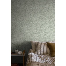 Kép 2/7 - Boras Levél mintás modern zöld vlies tapéta Hazel Green 53 cm X 10 m