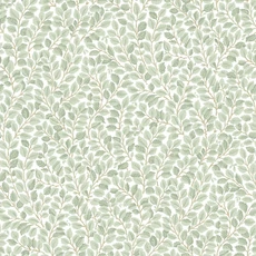 Kép 1/7 - Boras Levél mintás modern zöld vlies tapéta Hazel Green 53 cm X 10 m