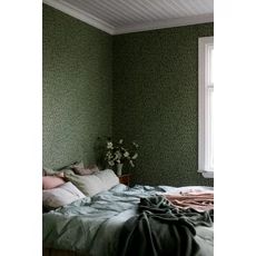 Kép 2/6 - Boras Levél mintás modern zöld vlies tapéta Hazel Green 53 cm X 10 m