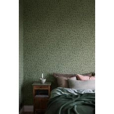 Kép 5/6 - Boras Levél mintás modern zöld vlies tapéta Hazel Green 53 cm X 10 m