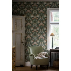 Kép 4/10 - Boras Dália mintás zöld vlies tapéta Dahlia Garden Green 53 cm X 10 m