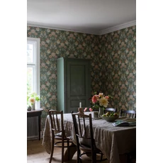 Kép 10/10 - Boras Dália mintás zöld vlies tapéta Dahlia Garden Green 53 cm X 10 m