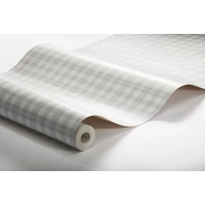 Kép 3/3 - Boras Kockás klasszikus szürke vlies tapéta Frida Grey 53 cm X 10 m