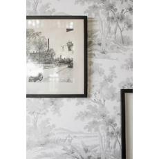 Kép 2/8 - Boras Klasszikus erdő mintás szürke vlies tapéta Countryside Morning Grey 53 cm X 10 m