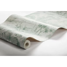 Kép 3/3 - Boras Klasszikus erdő mintás zöld vlies tapéta Countryside Morning Green 53 cm X 10 m