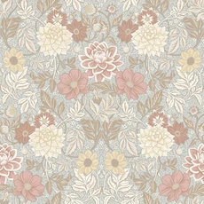 Kép 1/5 - Boras Dália mintás világoskék vlies tapéta Dahlia Garden Multi 53 cm X 10 m