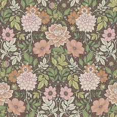 Kép 1/8 - Boras Dália mintás zöld-rózsaszín vlies tapéta Dahlia Garden Multi 53 cm X 10 m