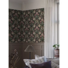 Kép 3/6 - Boras Dália mintás sötétbarna-rózsaszín vlies tapéta Dahlia Garden Multi 53 cm X 10 m