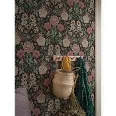 Kép 4/6 - Boras Dália mintás sötétbarna-rózsaszín vlies tapéta Dahlia Garden Multi 53 cm X 10 m