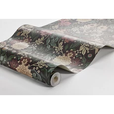 Kép 6/6 - Boras Dália mintás sötétbarna-rózsaszín vlies tapéta Dahlia Garden Multi 53 cm X 10 m