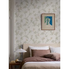 Kép 2/3 - Boras Virágindás skandináv fehér vlies tapéta Floral Tree White 53 cm X 10 m