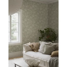 Kép 6/6 - Boras Virágindás skandináv zöld vlies tapéta Floral Tree Green 53 cm X 10 m