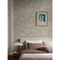 Kép 1/6 - Boras Virágindás skandináv zöld vlies tapéta Floral Tree Green 53 cm X 10 m