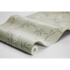 Kép 3/6 - Boras Virágindás skandináv zöld vlies tapéta Floral Tree Green 53 cm X 10 m