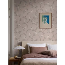 Kép 2/3 - Boras Virágindás skandináv rózsaszín vlies tapéta Floral Tree Pink 53 cm X 10 m