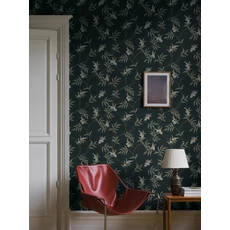 Kép 5/7 - Boras Virágindás skandináv fekete vlies tapéta Floral Tree Black 53 cm X 10 m