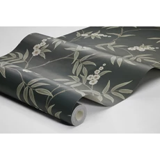 Kép 7/7 - Boras Virágindás skandináv fekete vlies tapéta Floral Tree Black 53 cm X 10 m