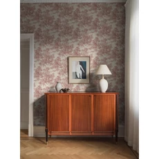 Kép 2/6 - Boras Klasszikus toile mintás piros vlies tapéta Toile de Jouy Red 53 cm X 10 m