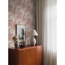 Kép 4/6 - Boras Klasszikus toile mintás piros vlies tapéta Toile de Jouy Red 53 cm X 10 m