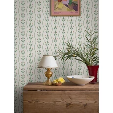 Kép 1/7 - Boras Hullámos skandináv zöld vlies taptéa Flower Buds Green 53 cm X 10 m