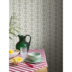 Kép 5/7 - Boras Hullámos skandináv zöld vlies taptéa Flower Buds Green 53 cm X 10 m