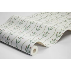 Kép 7/7 - Boras Hullámos skandináv zöld vlies taptéa Flower Buds Green 53 cm X 10 m