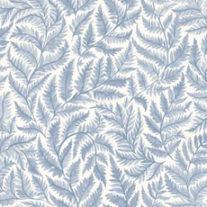 Kép 1/8 - Boras Modern levélmintás kék vlies tapéta Ferns Blue 53 cm X 10 m