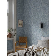 Kép 6/8 - Boras Modern levélmintás kék vlies tapéta Ferns Blue 53 cm X 10 m