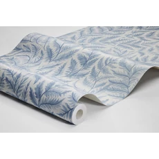 Kép 8/8 - Boras Modern levélmintás kék vlies tapéta Ferns Blue 53 cm X 10 m