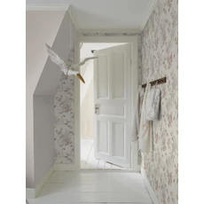 Kép 2/6 - Boras Keskeny csíkos pasztell rüzsaszín vlies tapéta Polka Stripe Pink 53 cm X 10 m