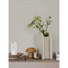 Kép 2/7 - Boras Kockás klasszikus szürke vlies tapéta Picnic Check Grey 53 cm X 10 m