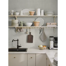 Kép 5/7 - Boras Kockás klasszikus szürke vlies tapéta Picnic Check Grey 53 cm X 10 m