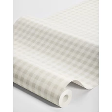 Kép 7/7 - Boras Kockás klasszikus szürke vlies tapéta Picnic Check Grey 53 cm X 10 m