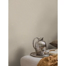 Kép 2/4 - Boras Kockás klasszikus bézs vlies tapéta Picnic Check Beige 53 cm X 10 m
