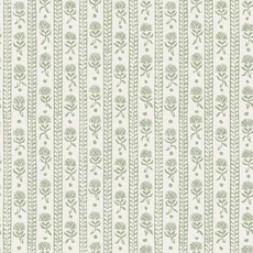 Kép 1/7 - Boras Csíkos virágos skandináv zöld vlies tapéta Nejlikerand Green 53 cm X 10 m