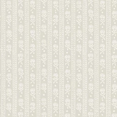 Kép 1/5 - Boras Csíkos virágos skandináv szürke vlies tapéta Nejlikerand Grey 53 cm X 10 m