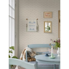 Kép 2/5 - Boras Csíkos virágos skandináv szürke vlies tapéta Nejlikerand Grey 53 cm X 10 m