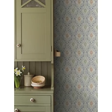 Kép 3/7 - Boras Klasszikus csipke hatású kék vlies tapéta Kvarnholmen Blue 53 cm X 10 m